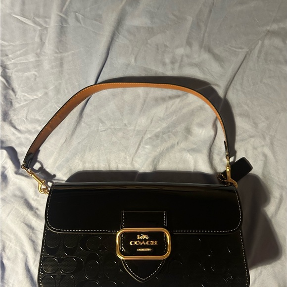 Coach Handbags - Coach Black and Gold Shoulder Bag